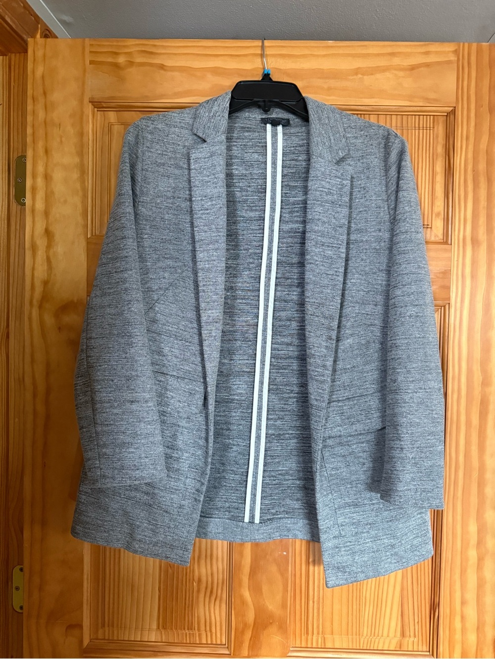 Topshop Gray Open-Front Draped Blazer